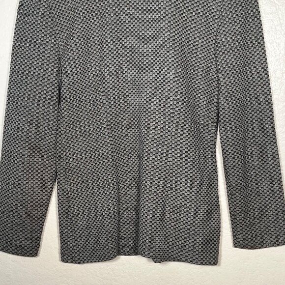 All That Jazz Knit Blazer Size 9/10 Black & White Houndstooth Velvet Accents VTG - Picture 9 of 16